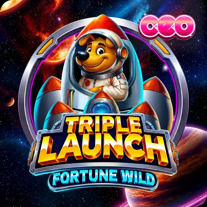 Triple Launch Fortune Wild স্লটের রঙিন স্পেস থিম এবং রকেট প্রগ্রেসিভ মিটার